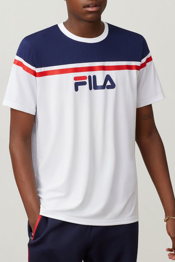 Fila Zelic Crew T-Shirt White - Mens - 85061NOID